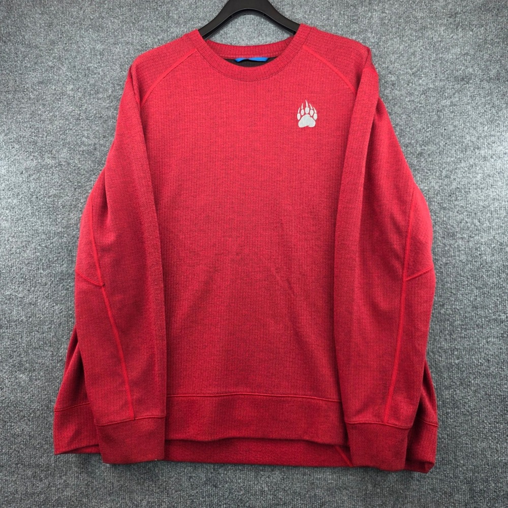 Alaskan Hardgear Duluth Trading Mens 2XL Red Crewneck Sweatshirt Bear Paw Logo